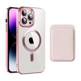 Transparent Magnetic Card Holder TPU Case for iPhone 14 Series